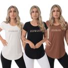 Kit 3 Blusa Feminina Academia Fitness Action