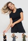 Kit 3 Blusas Básicas Comfy Malha Canelada Preta, Verde e Grafite Salvatore