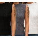 KIT 3 Blusas de Tricô FMF Sem Manga Básica Casual
