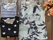 Kit 3 Blusas Feminina Infantil Regata Diversas Estampas tamanho 6