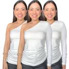 Kit 3 Blusas Feminina Um Ombro Só Mula Manca Manga Longa