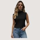 Kit 3 Blusas Femininas blogueirinha Lisa Malha Algodão Ribana Cores Sortidas