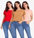 Kit 3 Blusas Femininas Elástico Nas Mangas Infinita Cor Sortidas