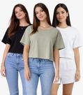 Kit 3 Blusas Femininas Em Malha Poliéster Infinita Cor Sortidas