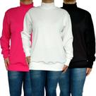 Kit 3 Blusas Femininas Gola Alta Manga Longa Soltinhas Punho Cores Sortidas Anarruga Pp ao Plus Size Kit 3 Blusas Femininas Gola Alta Manga Longa Soltinhas Punho Cores Sortidas Anarruga Pp ao Plus Size