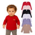 Kit 3 Blusas Manga Longa infantil menina Algodão Lisa conforto para meninas blusas manga longa infantil