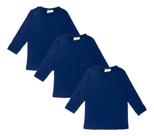 Kit 3 Blusas Térmicas Infantil Branco Marinho