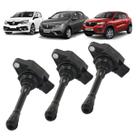 Kit 3 Bobina ignição Renault Kwid Sandero Logan 3cc 2016/... 3 Pinos 224330437R