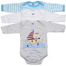 Kit 3 body bebê 100% alodão manga longa masculino doctor baby 01-036