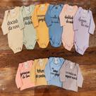 Kit 3 Body Bebe Manga Longa Com Frases