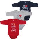 Kit 3 body bebê manga longa unissex 100% algodão frases doctor baby 01-026