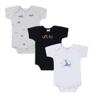 Kit 3 Body's Bebê Menino JunkesBaby em Suedine c/ Estampas Tamanho: PCor:Igual da foto Kit 3 Body's Bebê Menino JunkesBaby em Suedine c/ Estampas Tamanho: PCor:Igual da foto