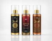 Kit 3 Body Splash Árabe Sabah, Asad Black e Bourbon 200 ml Feminino e Masculino