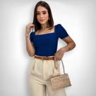 Kit 3 Bodys Blusa Princesa Canoa Suplex Moda Blogueira