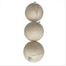 Kit 3 Bola De Natal Branca Dourada Craquelada 10CM Kit 3 Bola De Natal Branca Dourada Craquelada 10CM