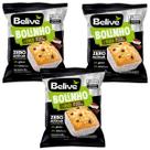 Kit 3 bolinho sabor coco com gotas de chocolate 40g belive