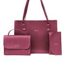 KIT 3 bolsa feminina em varias cores disponiveis barato promocao para uso dia a dia Cor:Vinho