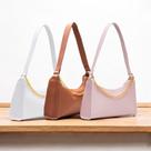 Kit 3 Bolsas Baguete Corrente Feminina Lisa Pequena Tiracolo de Ombro e de Mão