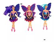 Kit 3 Bonecas Bailarina 30cm Articulada Com Azas Removiveis