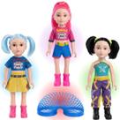 Kit 3 Bonecas Pop Guerreiras Coloridas 40CM + Mola Maluca Brinde