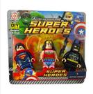 Kit 3 Bonecos Infantil Super Herois League Justice