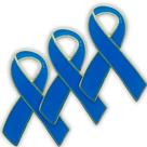 Kit 3 Bottons Broche Pin Laço Novembro Azul Câncer De Metal
