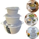 Kit 3 Bowl 500ml, 1L, 2.800ml Vasilha Pote Resistente Branco Kit 3 Bowl 500ml, 1L, 2.800ml Vasilha Pote Resistente Branco