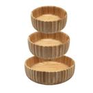 Kit 3 Bowl Tigela Canelado De Bambu Oikos Natural Serve e Decora Pequeno Medio Grande Kit 3 Bowl Tigela Canelado De Bambu Oikos Natural Serve e Decora Pequeno Medio Grande