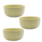 Kit 3 Bowl Tigela Cumbuca De Cerâmica Bege 12cm Salada Fruta Kit 3 Bowl Tigela Cumbuca De Cerâmica Bege 12cm Salada Fruta