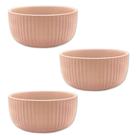 Kit 3 Bowl Tigela Cumbuca De Cerâmica Rosa 11cm Salada Fruta