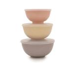 Kit 3 Bowls Cumbucas Tigelas de Bambu Sopas Caldos Com Tampa de Plástico 800ml, 600ml e 400ml Lyor