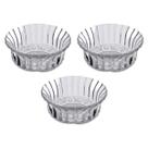 Kit 3 Bowls Vidro 260ml Sobremesa Sorvete 11cm Transparente Petisqueira Doces Casa Cozinha