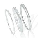 Kit 3 Bracelete Pulseira Largo 21 Cm Feminino Prata Legítima