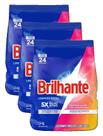 kit 3 Brilhante Limpeza Total - Lava Roupas Em Pó Roupas Brancas E Coloridas Ativo Concentrado Pacote 1.6Kg