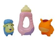 Kit 3 Brinquedos Bebê Chocalho Resistente Mordedor Infantil