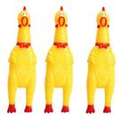 Kit 3 Brinquedos Pet Mordedor Borracha Frango Galinha para cães cachorros Pets - Pequeno