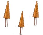 Kit 3 Brocas Escalonadas De Aço - Pronta Entrega