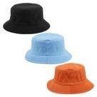 Kit 3 Bucket Hat Liso Unissex - Preto, Azul Claro E Laranja