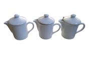 Kit 3 bules com tampa 330 ml Porcelana Branca forte resistente