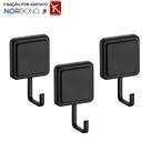 Kit 3 Cabide Gancho Multiuso Para Toalha Objetos Banheiro Adesivo Dupla Face Preto Fosco - Future