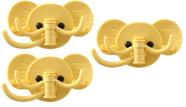 Kit 3 Cabides de Elefante com 7 Ganchos Autoadesivo 11cm