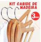 Kit 3 Cabides Madeira Premium para Roupas Pesadas Verniz