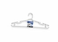 Kit 3 Cabides Napoli Branco Reforçado Antideslizante C/ Gancho Luxo Kit 3 Cabides Napoli Branco Reforçado Antideslizante C/ Gancho Luxo