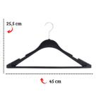 Kit 3 Cabides Preto Plástico Terno com Gancho Giratório de Metal Vestido Blazer