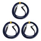 Kit 3 Cabo P10 + P10 90º 4.57m 0.40mm Têxtil Ironflex Bk Az