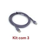 Kit 3 Cabo Usb Leitor Symbol Motorola Zebra Ls2208 / Ls7708 / DS