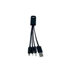 Kit 3 Cabos 3 em 1 USB-C Lightning Micro USB V8 2 Amper Preto