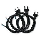 Kit 3 Cabos de Força PVC 2 x 1,5 com Tomada 2P Cor Preto Kit 3 Cabos de Força PVC 2 x 1,5 com Tomada 2P Cor Preto