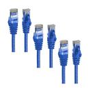 Kit 3 Cabos de rede Cat6 Patch Cord Internet Montado 1m Azul