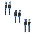 Kit 3 Cabos de Rede Cat8 patch cord RJ45 malha de nylon 1m